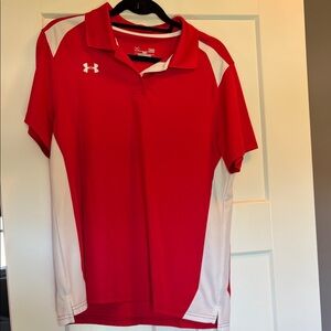 Under Armour Red Polo with White Logo